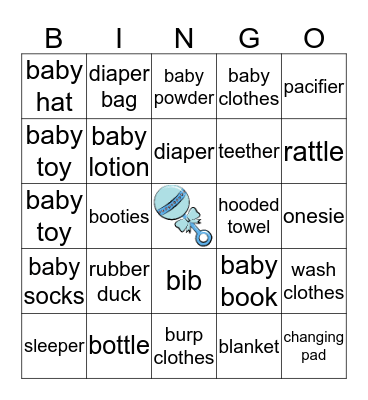 Baby shower Bingo Card