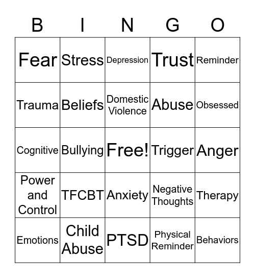 Trauma Trivia Bingo Card