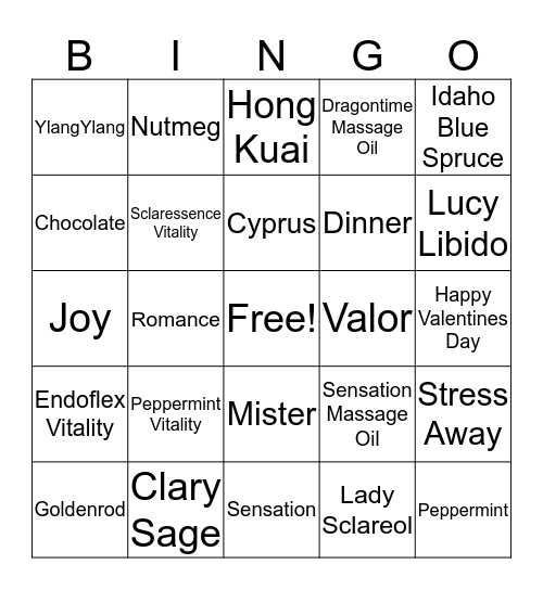 Lucy Libido (inspired) Bingo Card