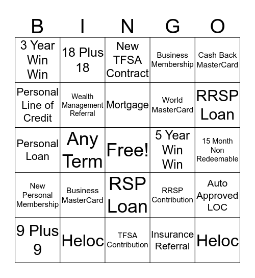 Bingo! Week 2 Bingo Card