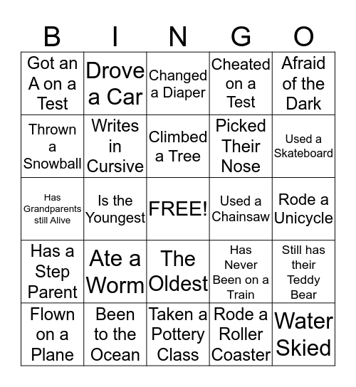 Unit 3472 Bingo Card