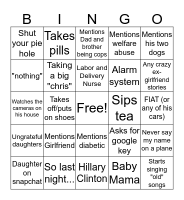 Jack Bingo Card