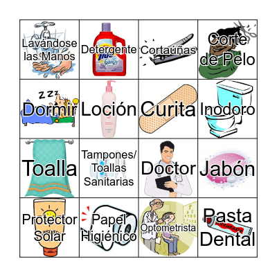 PERSONAL HYGIENE LOTERIA Bingo Card