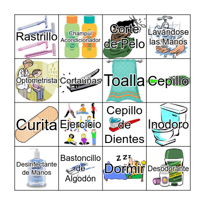 PERSONAL HYGIENE LOTERIA Bingo Card