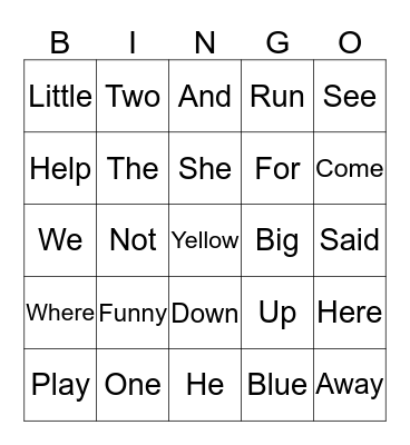 Sight Work Bingo Card