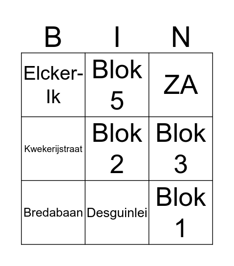 Ken je collega's Bingo Card