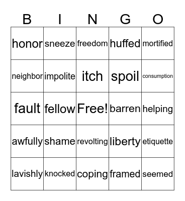The True Story of the Three Little Pigs Bingo Card