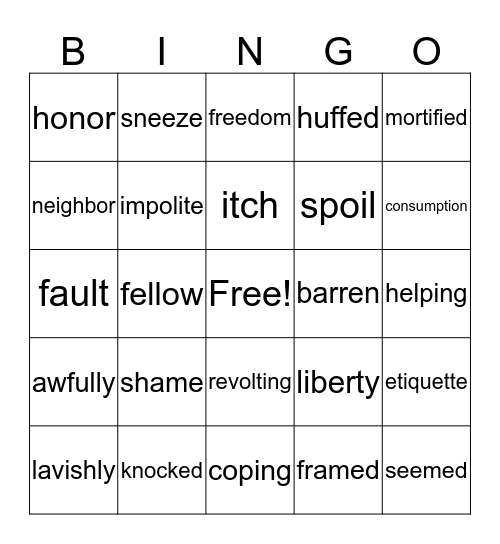 The True Story of the Three Little Pigs Bingo Card