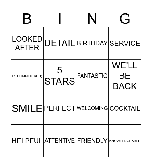 BUZZWORD BINGO Card