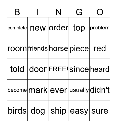 Orange 309 -  332 Bingo Card