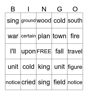 Orange 381 - 400 Bingo Card
