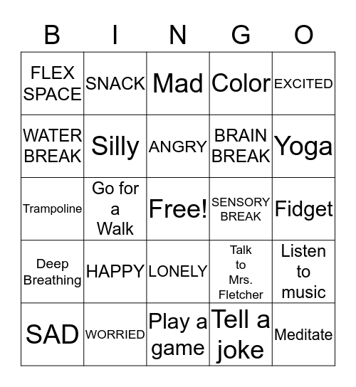 Social Skills Bingo Card