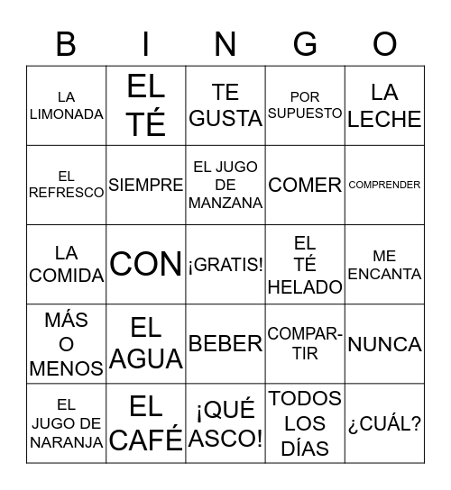 BINGO AUTENTICO 3A PART 2 HASTA QUE ASCO Bingo Card