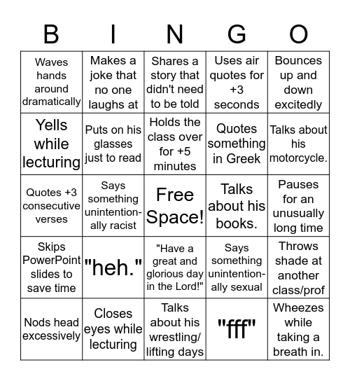 Bowland Bingo! Bingo Card
