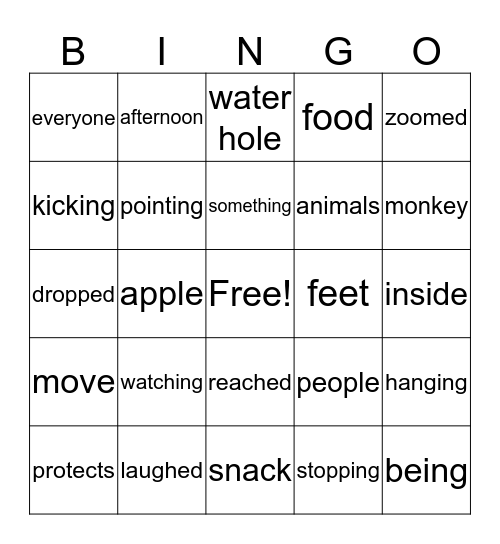 Something is Watching Bingo Card