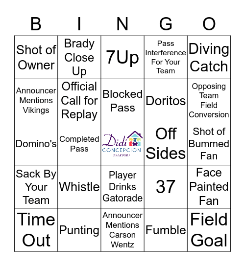 Didi's The Big Game Bingo! Bingo Card