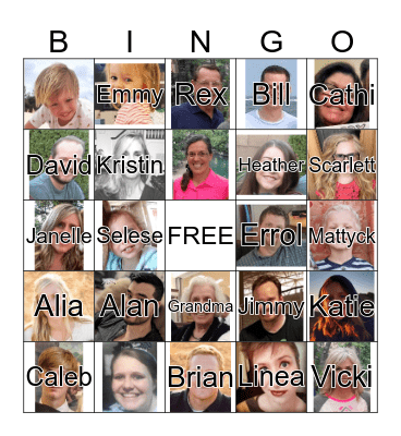 KEMSLEY FAMILY 2018 Bingo Card