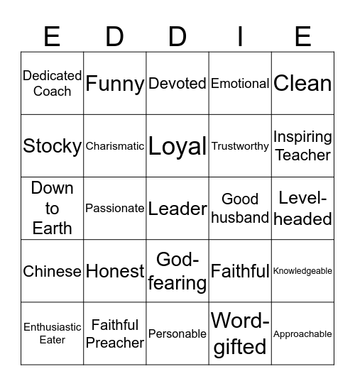 Thank you, Bingo Card