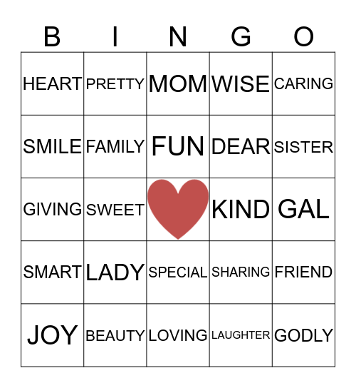 GAL-ENTINE BINGO Card