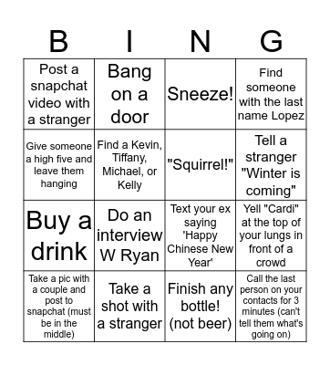 YOLO Bingo Card