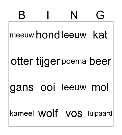 Lets go wild bingo Card