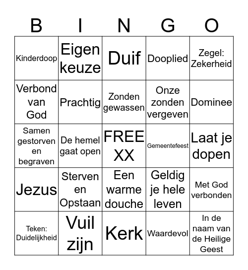 Kringvijfdeklassers Bingo Card