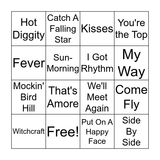 Playlist 10 Bingo Card