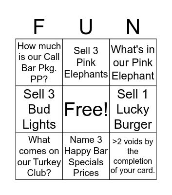 Lucky Strike Bingo Card