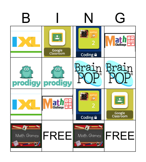 Math Choice Board Bingo Card