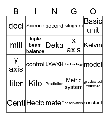 Unit 1 Test  Bingo Card
