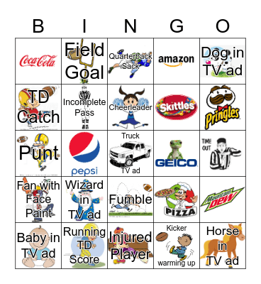 SUPER BOWL 2018 Bingo Card