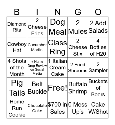 Sammy's Bingo Card