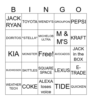 2018 BEARS DEN COMMERCIAL BINGO Card