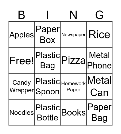 Help the Environment Bingo! Bingo Card