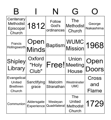 WUMC BINGO Card