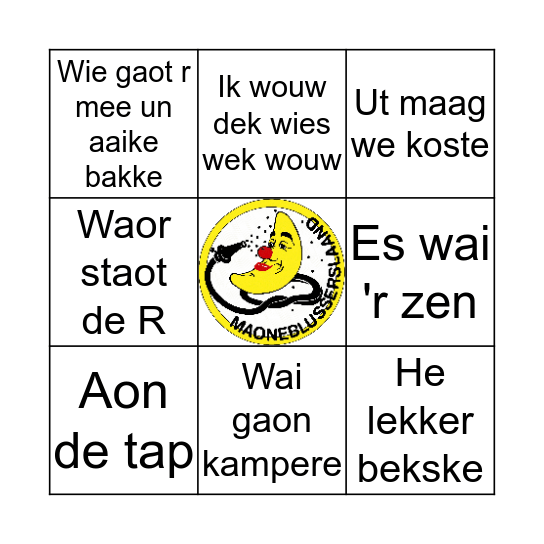 MAONEBLUSSERSLIEDJESBINGO Card