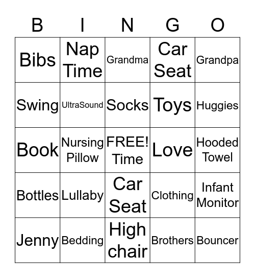 Terri's Baby Bingo Card