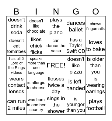 Youth Leadership Council Bingo Card