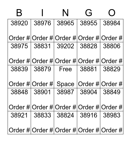 Jackson & Perkins Bingo Upsell Bingo Card