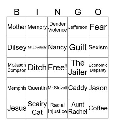 That Evening Sun Bingo Card