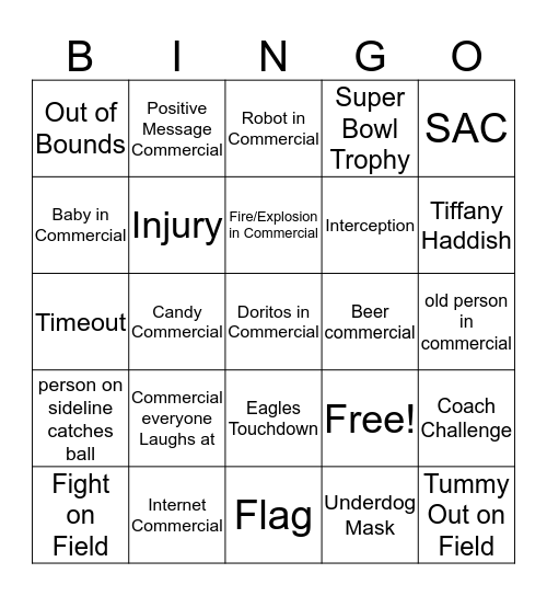 EAGLES.......Let's Go!!!!! Bingo Card