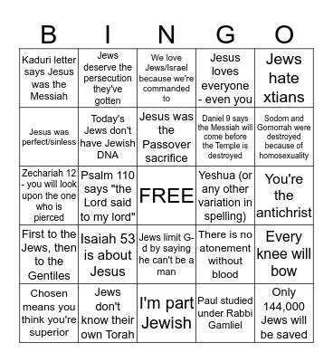 Xtian Bingo Card