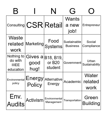 IIIEE Alumni BINGO Card