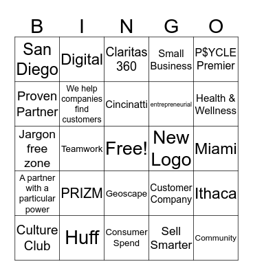 CLARITAS BINGO Card