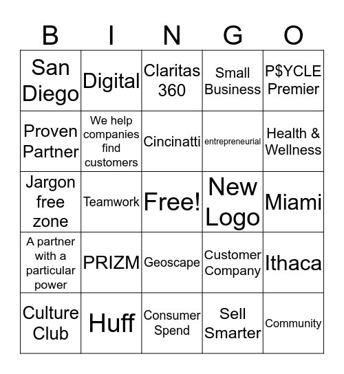 CLARITAS BINGO Card