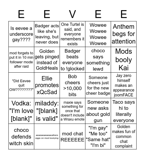 EEVEEA_ CHAT BINGO Card