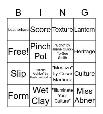 Illuminate Your Culture Bingo Card