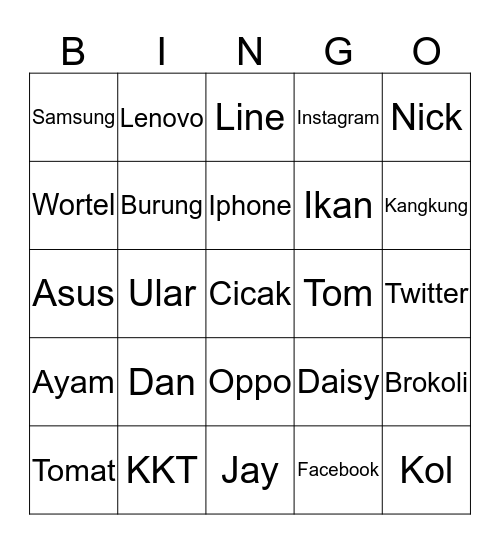 SHABRINAAAA Bingo Card