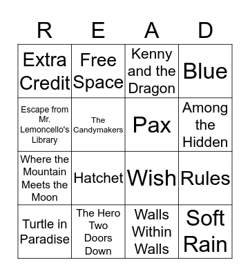 Battle of the Books Bingo Card