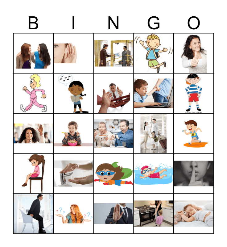 ACTIONS & COMMANDS Bingo Card